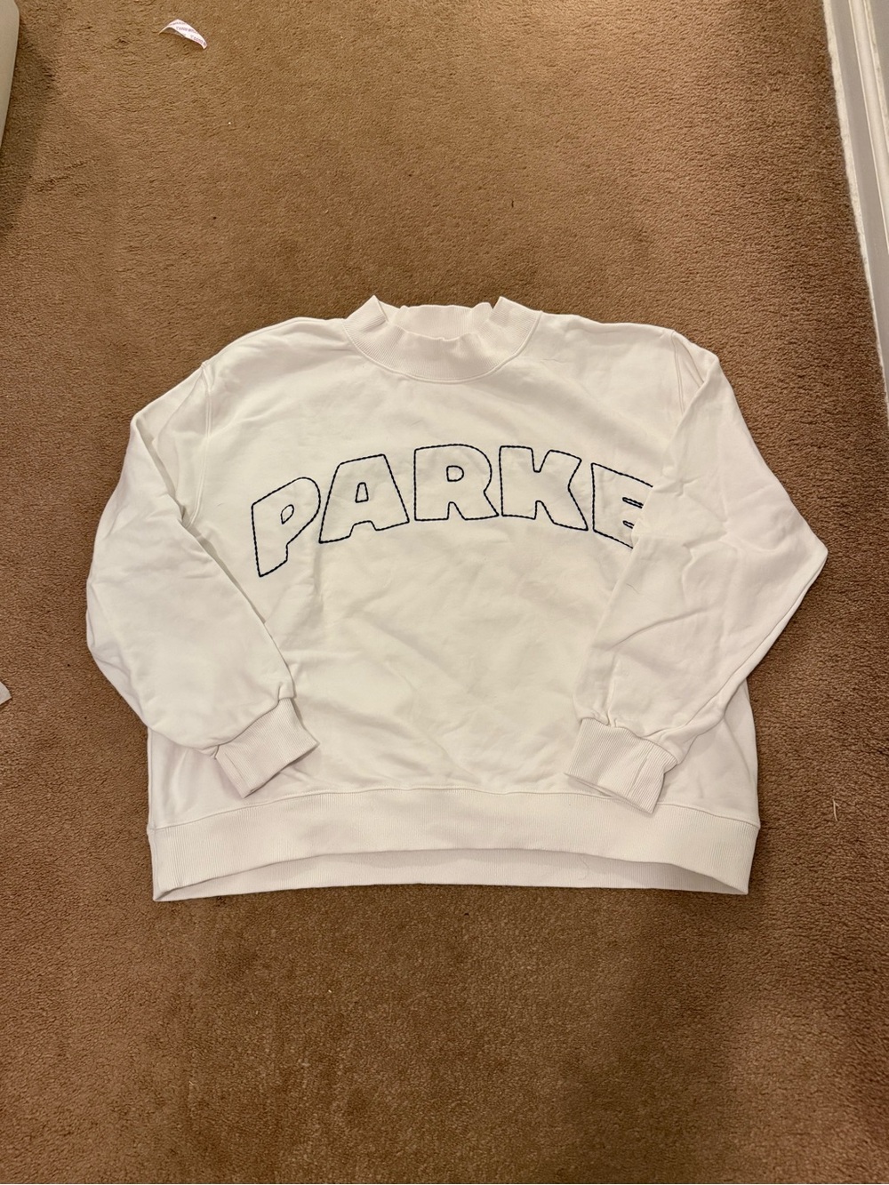 PARKE White Mockneck Sweatshirt — Women's Lounge Pullover
